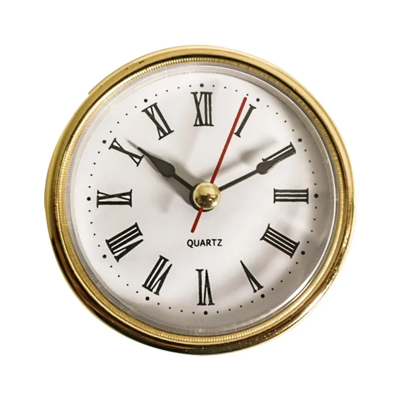 Elegant 65mm Round Clock Insert Crafts for Distinctive Furniture Embellishment Smooth Surface and Gold Bezels Clock Head