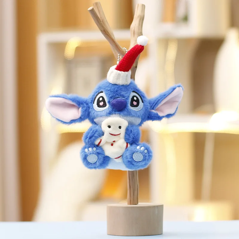 Disney New Christmas Hat Stilt Cartoon Plush Bag Pendant Stilt Christmas Hat Keychain Home Small Ornaments Best Gift