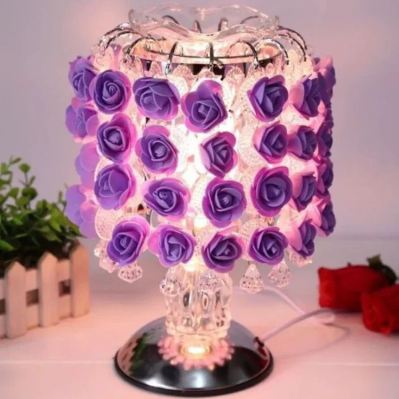 Fragrance Lamp Tree Light Rose Flower Table  Home Decoration Lights with LEDs for  Party Wedding  EU Plug