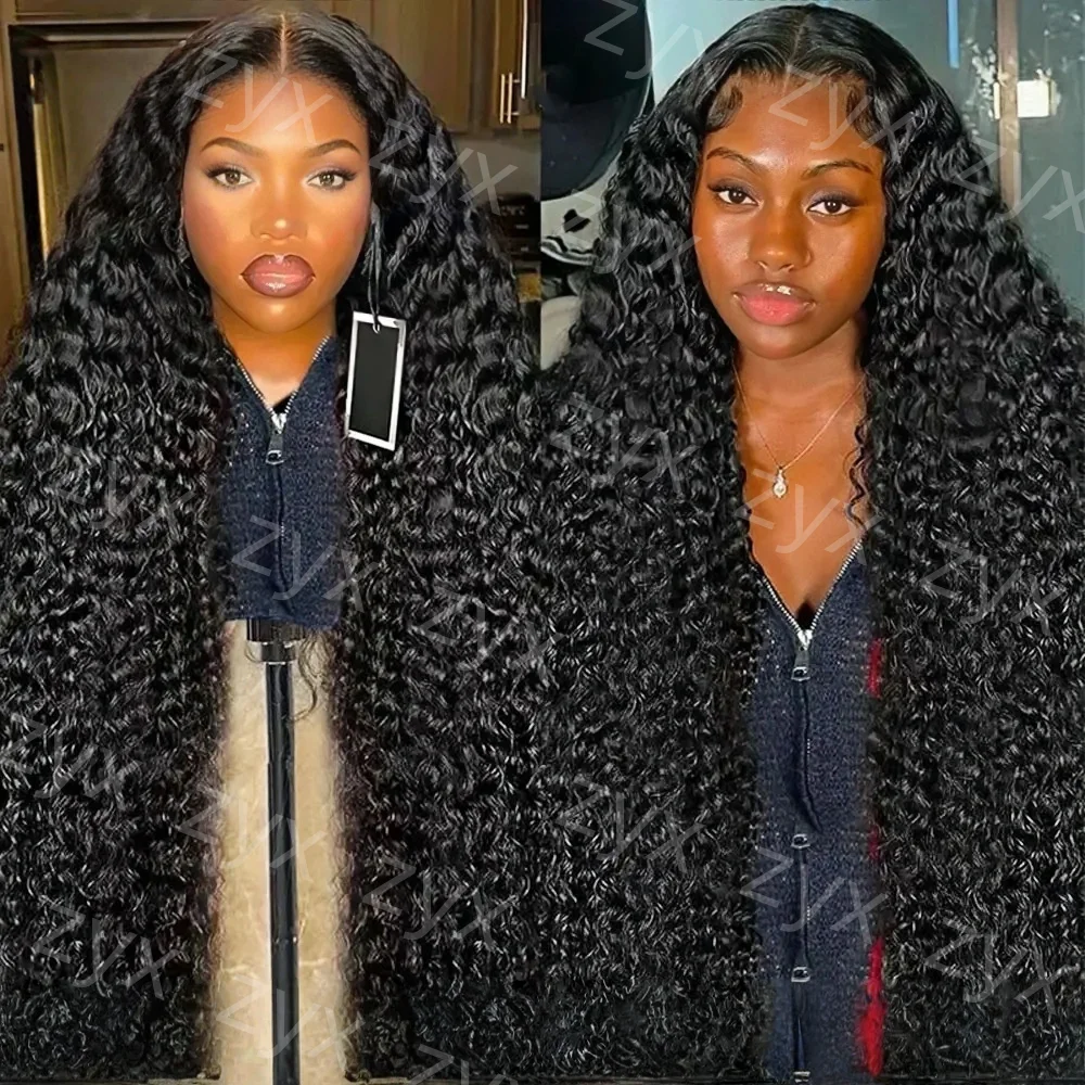 Длинные черные 30-дюймовые странные вьющиеся человеческие волосы, натуральные 13x6 HD, парики спереди, бразильские свободные части, предварительно выщипанные с детскими волосами, бесклеевые