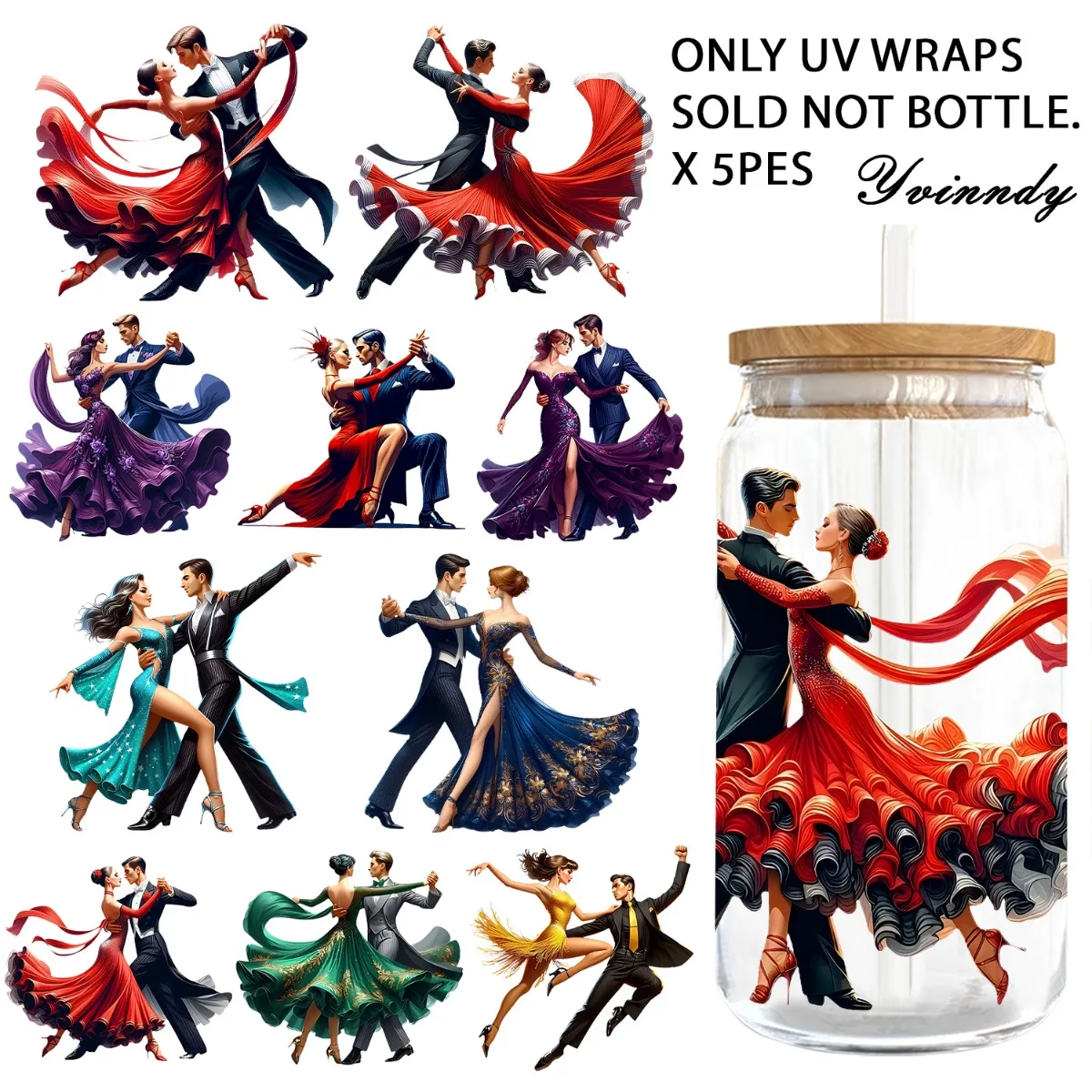 5Pcs/Set Of 16OZ Uv…