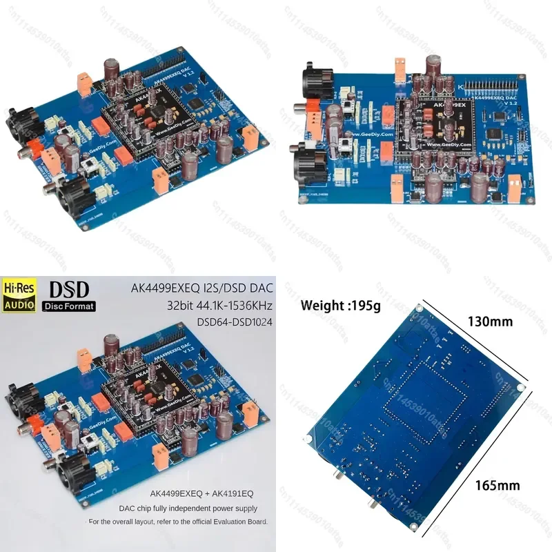 Compatible With AK4499EXEQ AK4191EQ Audio DAC Decoder 32bit 1536kHz DSD1024 I2S Input Balanced Differential Single Ended RCA