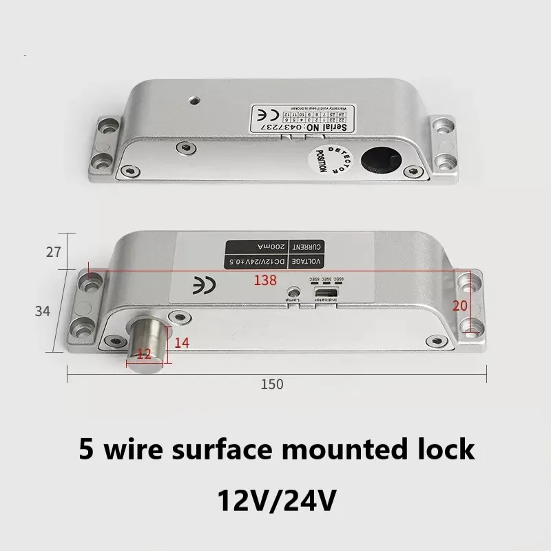 Serrure à pêne dormant électrique, mode sécurisé DC12V avec temporisation réglable pour contrôle d\'accès, serrures à mortaise électroniques