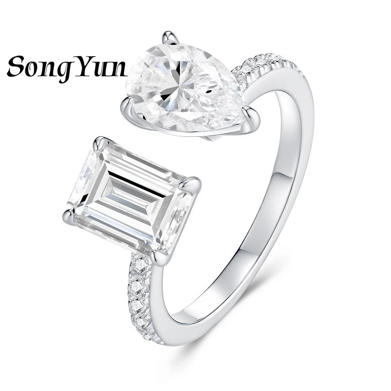 

SONGYUN Brand Jewelry 925 Sterling Silver Ring VVS1 Moissanite Date Night Ring for Partner 18K Real Gold Plated SYT Patent Rings