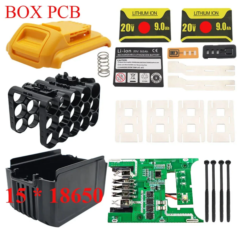 

Корпус для литиевой батареи DCB200 10*18650 для электроинструментов, бокс для хранения, плата защиты PCB для корпусов литий-ионных аккумуляторов Dewalt 18V