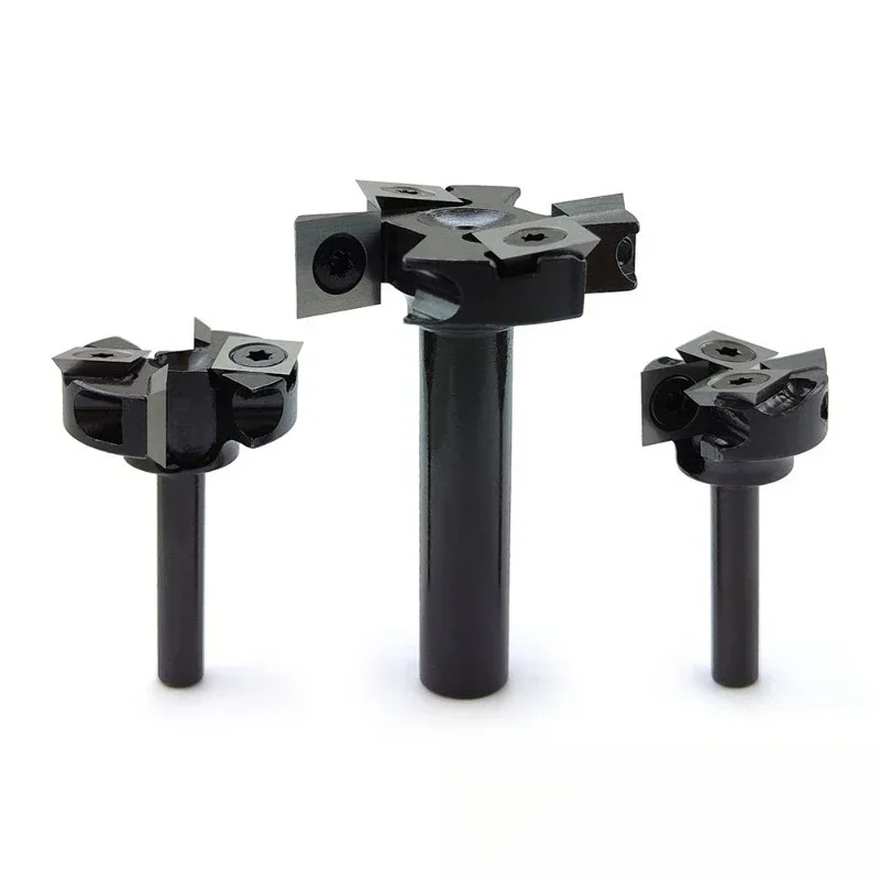 CMT 6pc T Type Groove Cutter Shank Drill Grinder Clamp-on Double-edge Four-flute Spiral Tool for Slotting CNC Engraving