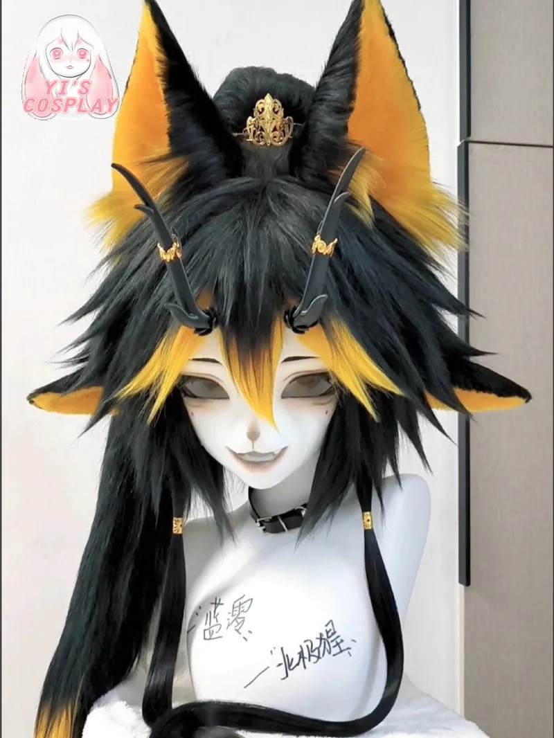

Handmade Yis cosplay Custom Furry Fursuit head Kigurumi Head Cosplay Kemono Headsets Beast Customized Fursuit Kemono Head