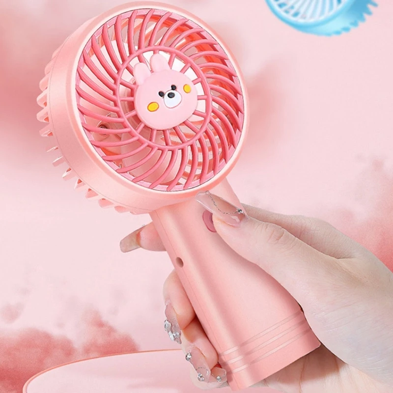 Handheld Small Pocket Fan Ultra-Quiet Portable Student Fan USB Rechargeable Mini Table Fan for Travel Office Outdoor