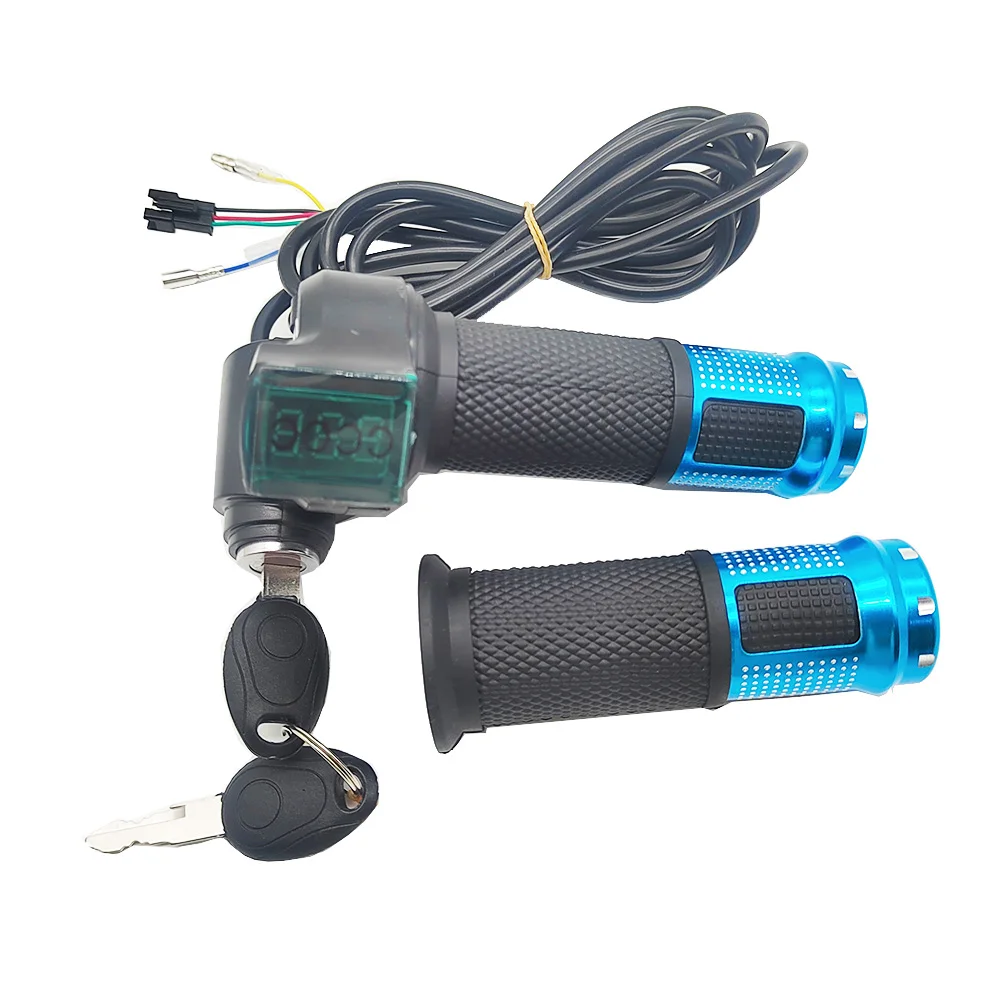 Electric Bike/Bicycle/Scooter E-bike Throttle Accelerator with Key Lock Switch 12V 24V 36V 48V 60V 72V 84V 96V Universal