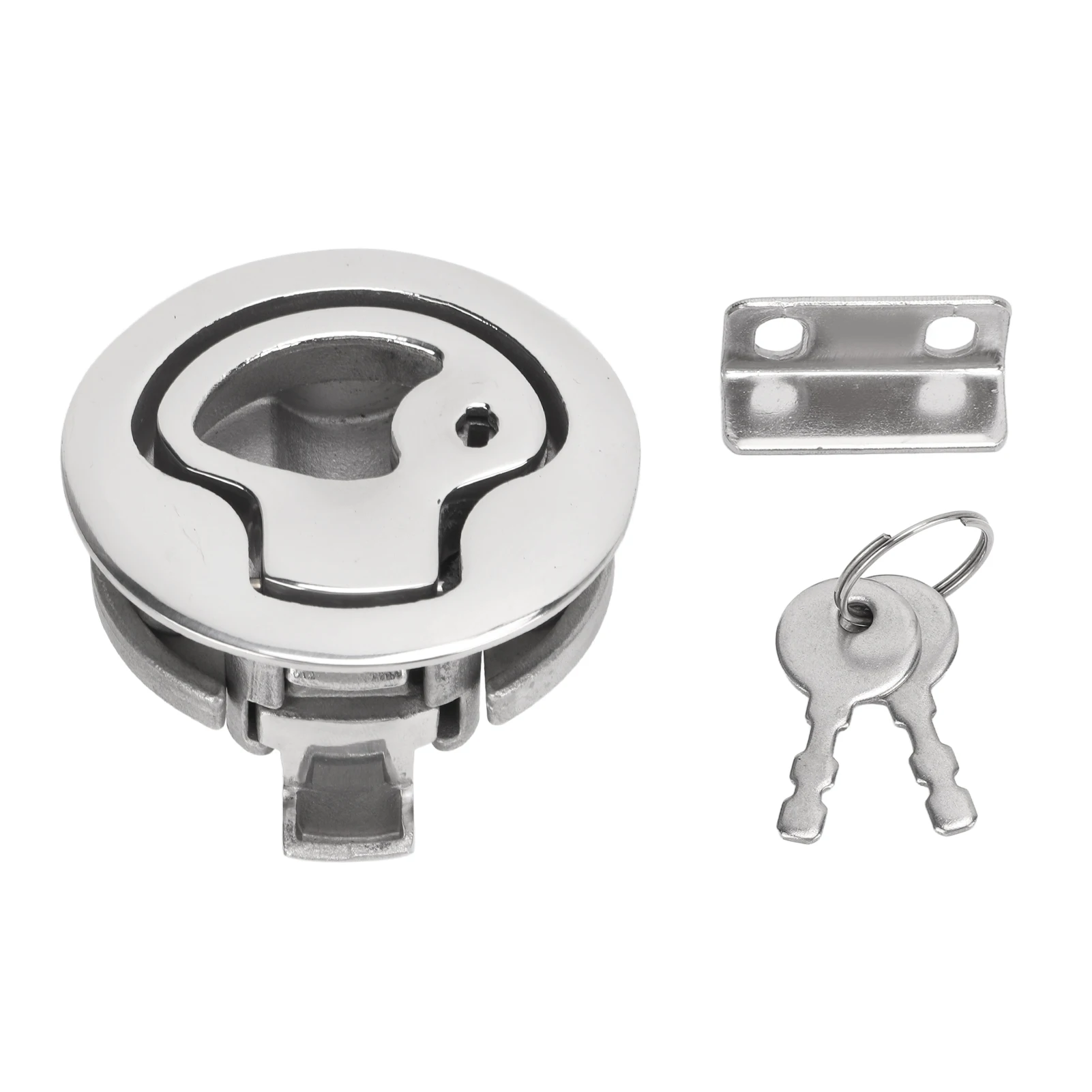 2in Boat Door Hatch Lock Round Locking Style 316 Stainless Steel Flush Pull Slam Latch for RV Marine Home