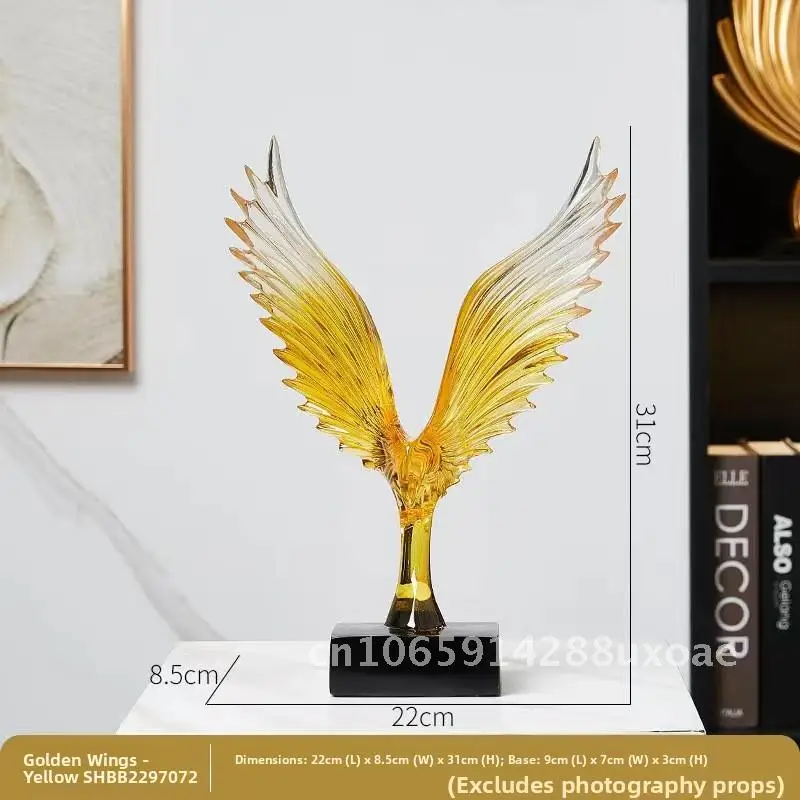 

Transparent Resin Crafts Dapeng Wings Ornaments Handmade Home Entrance TV Cabinet Decorations