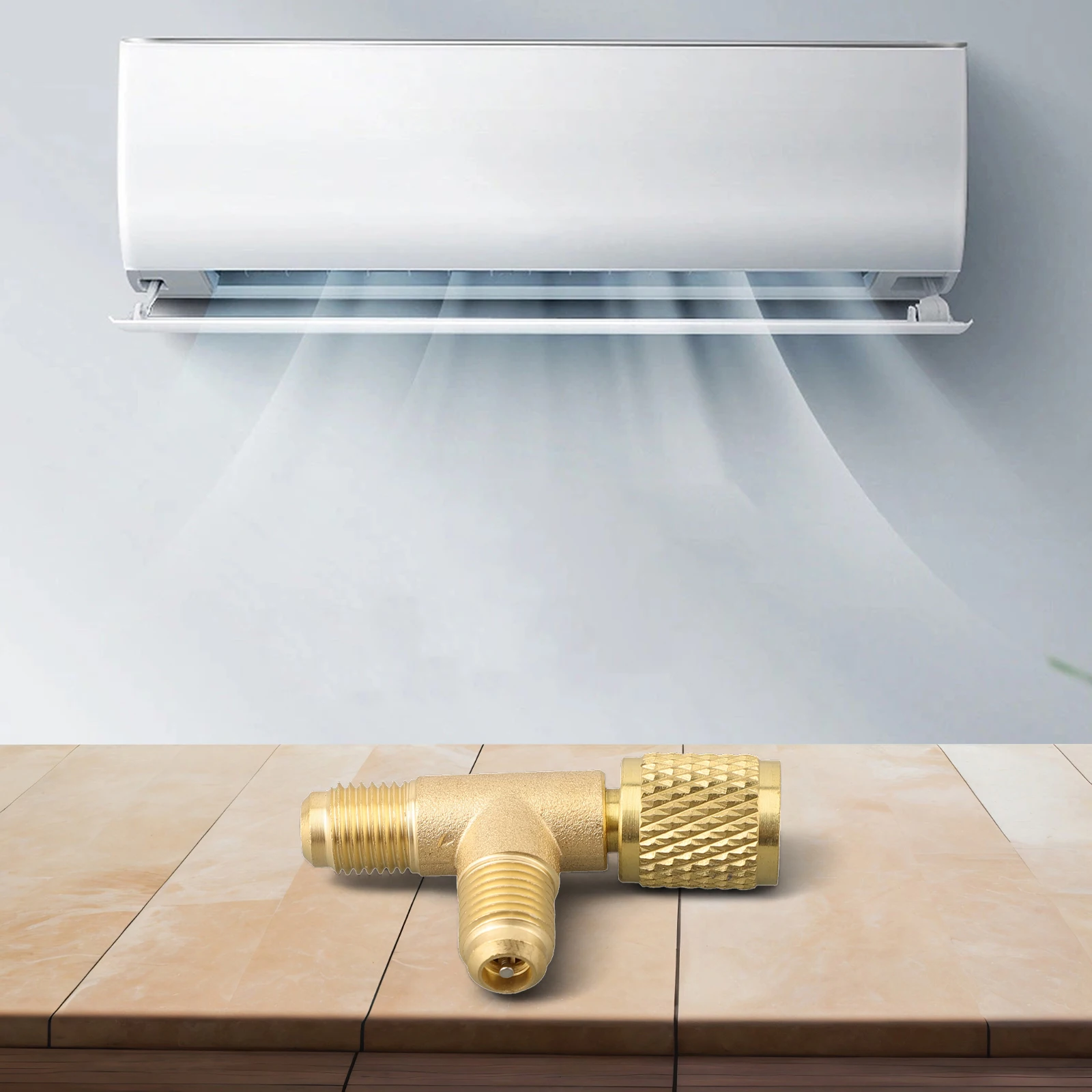 T-Adapter Quick Connector Wear-resistant Yellow Rust-proof 1/4in SAE Interface 3-way Transfer Interface Brand New