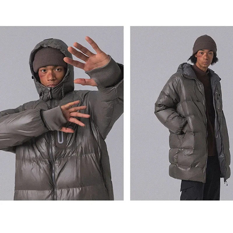 Outdoor Long Down Parka - Windproof & Waterproof Hooded Coat with High Compressibility for Winter Hiking & Camping