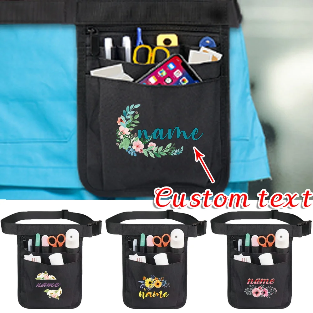 Personalized Customized Name Nurse Waist Pack Durable Multi Pocket Medical Staff Universal Work Pocket Nursing Waist Bags