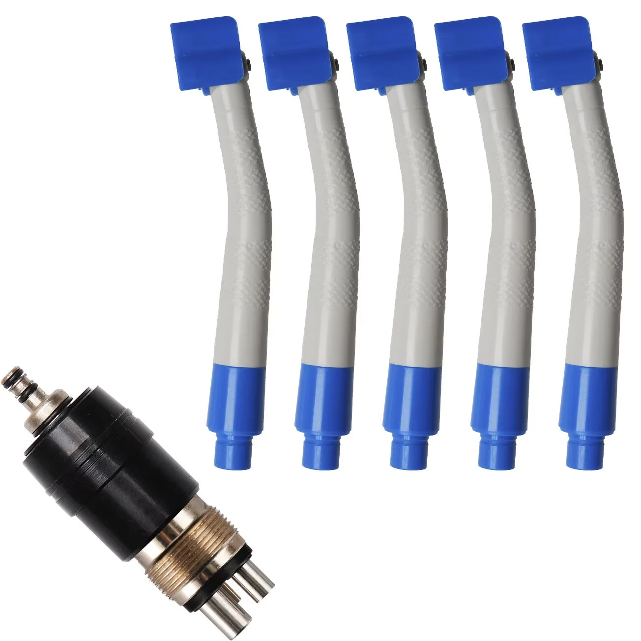 

5 шт. одноразовые стоматологические высокоскоростные наконечники воздушной турбины в стиле Nsk + 1 шт. 4 отверстия быстроразъемное соединение