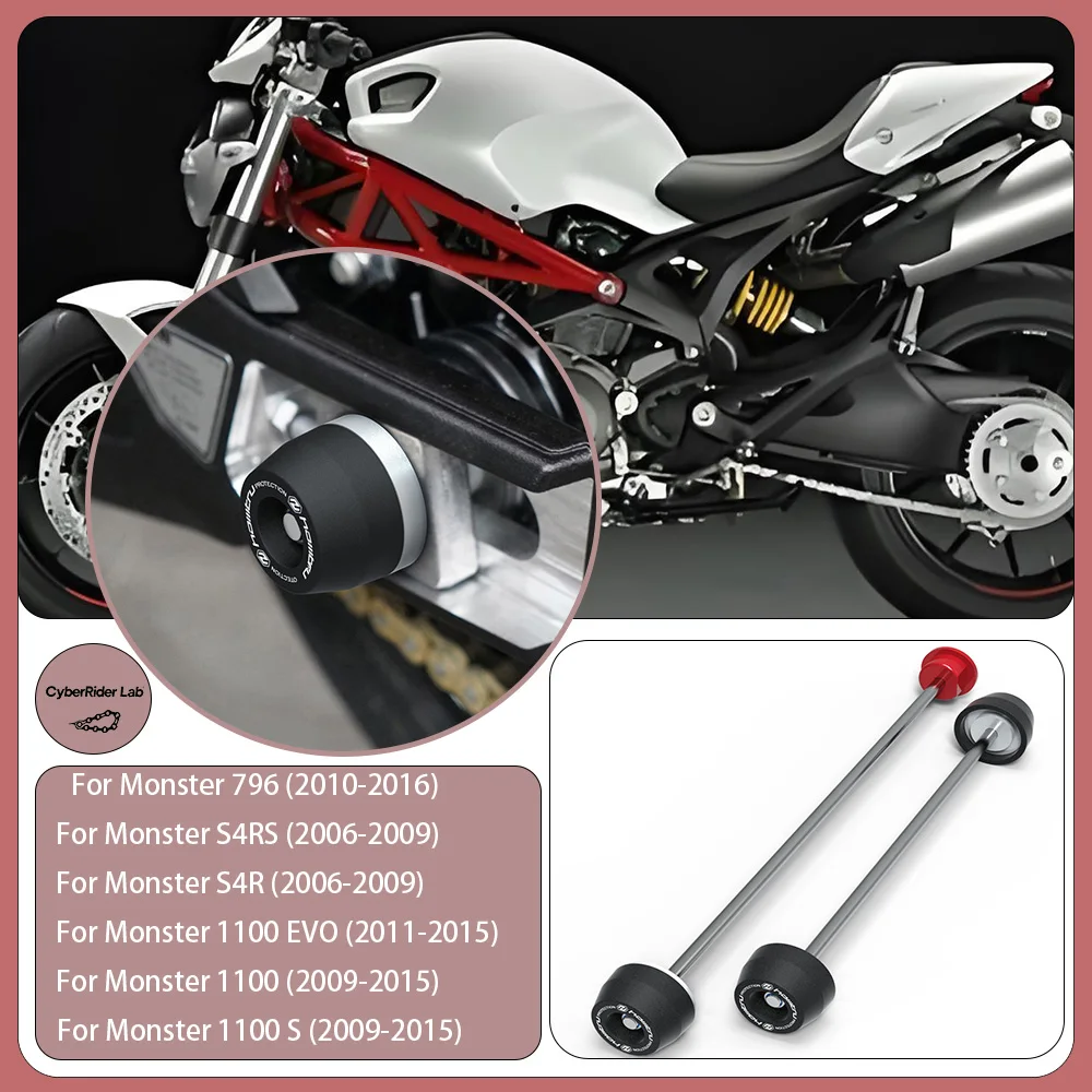 

For Ducati Monster 796 Front&Rear Wheel Spindle Crash Guards-Motorcycle Anti-Fall Parts Spindle Protection Accessories