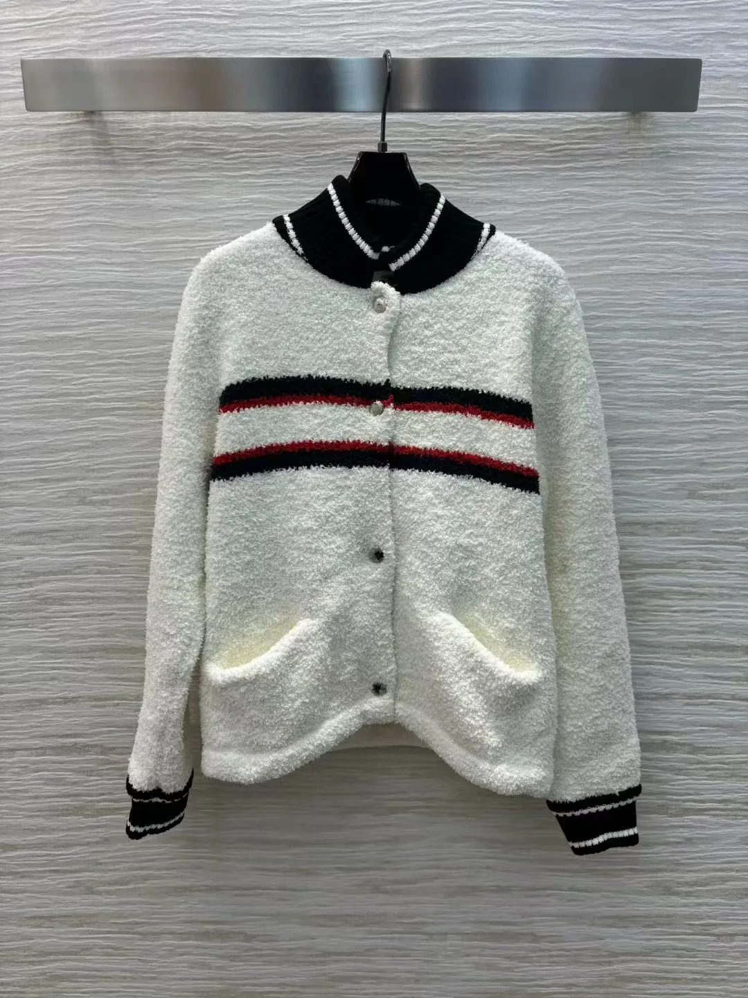 High end customized women's stand up collar jacket cardigan