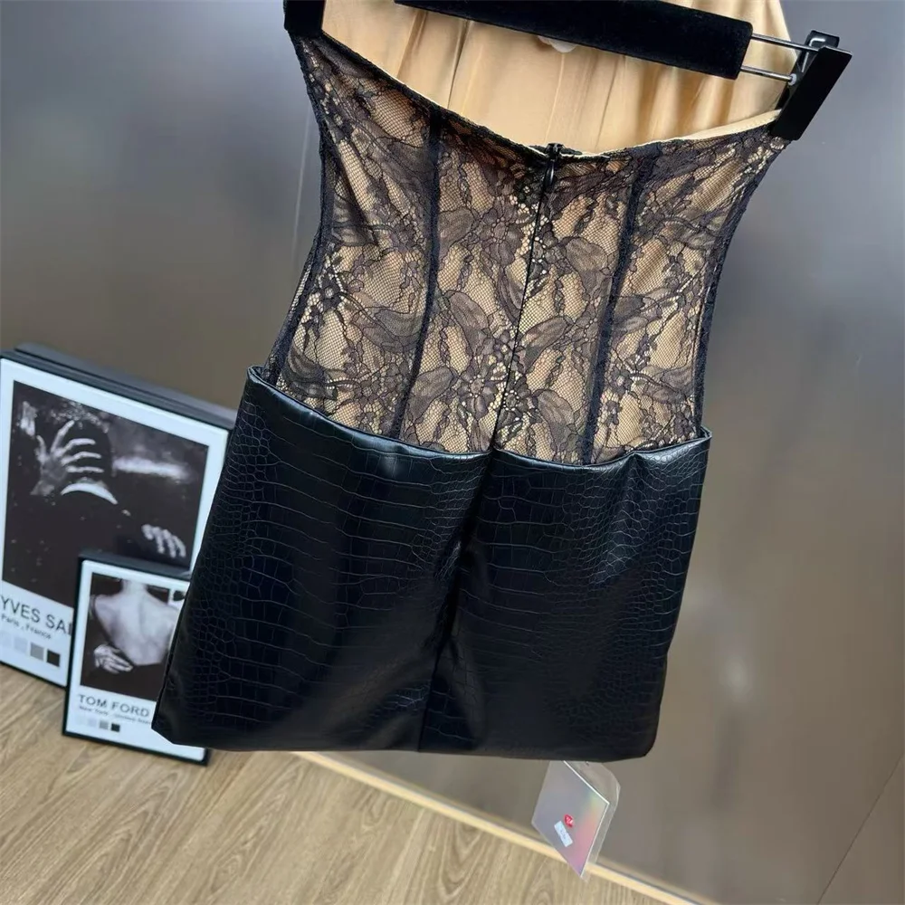 Abito estivo da donna con scollo all'americana 2025 con corsetto con fiocco, gonna aderente da donna sexy, nuovo reggiseno per abito da festa di alta qualità Y2K