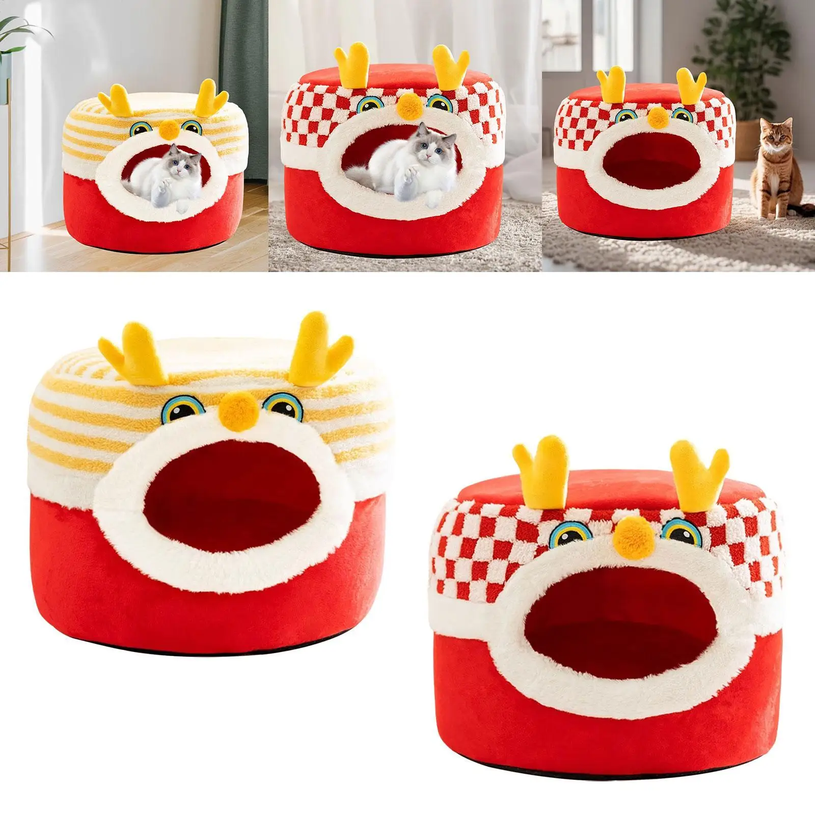 

Semi Closed Cat Nest Warm House for Cats Puppy Weighing Between 7-15 Pounds