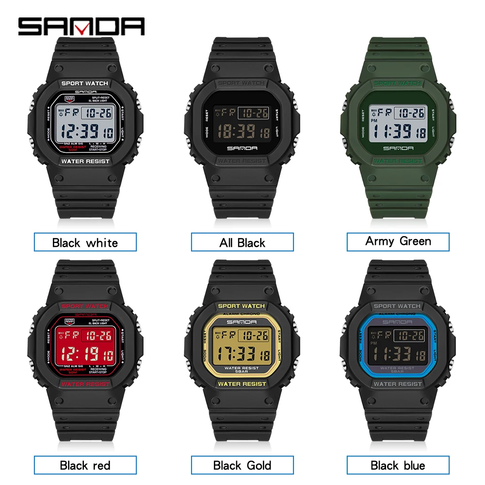 SANDA Fashion Top Brand G Style Digital Men\'s Watch Luxury Military Sport Waterproof Alarm Stopwatch Clock Men Relogio Masculino