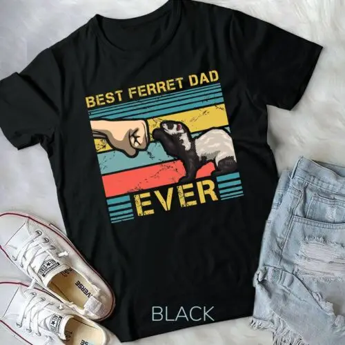 Mens Best Ferret Dad Ever Fathers Day Animal Fatherhood Unisex T-shirt