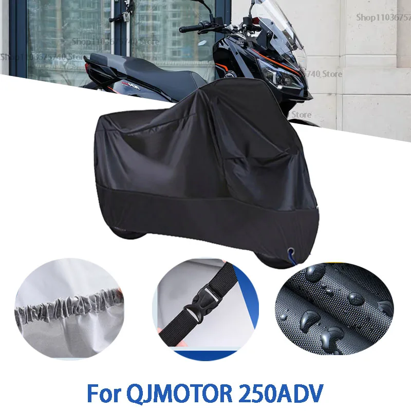 

Полный чехол для мотоцикла QJMOTOR 250ADV, автомобильный уличный солнцезащитный чехол от пыли и ушей, утолщенный оксфордский чехол, аксессуары