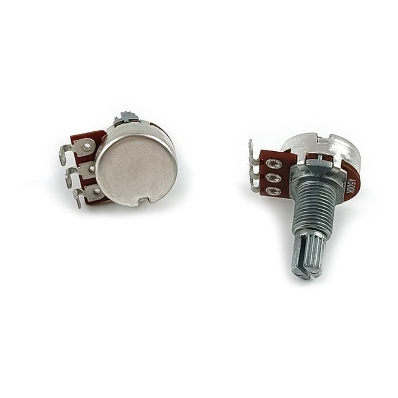 

10 Pack 18mm Guitar Volumes Pots A500K/B500K/A250K/B250K with Split Shaft Metal Texture for Musicians and Luthiers