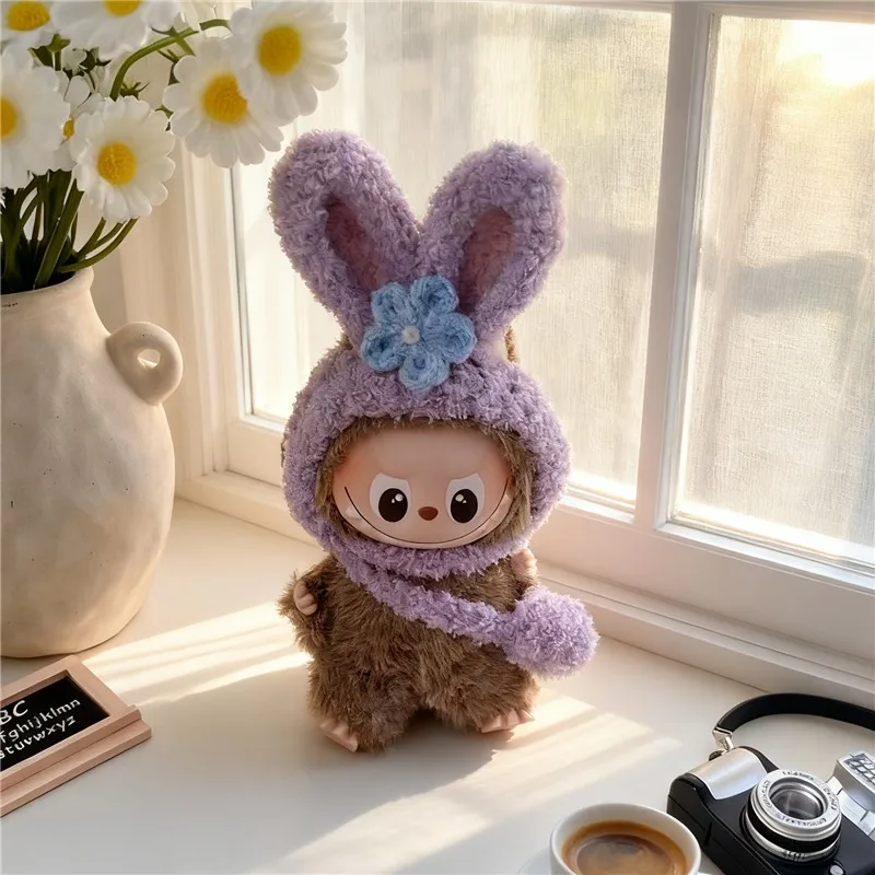 For labubu 4.0 The Monsters Pin Love Series Cartoon Disney CookieAnn StellaLou Clothing Animal Cat Mouse Outfit Knitting Clothes