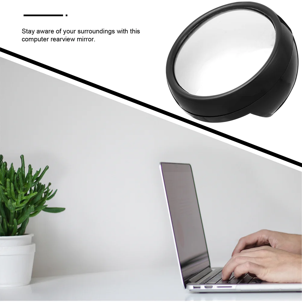 3 Pcs Computer Mirror Monitor Convex Office Cubicle Accessories Laptop Small Desk Indoor for Room