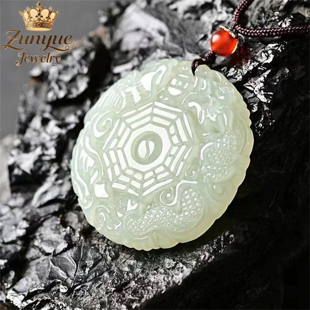 

Natural Hetian Jade Bagua Pendant And Dragon And Phoenix Jade Pendant Luxury Quality Jewelry Fashion Jewelry Exquisite Charms
