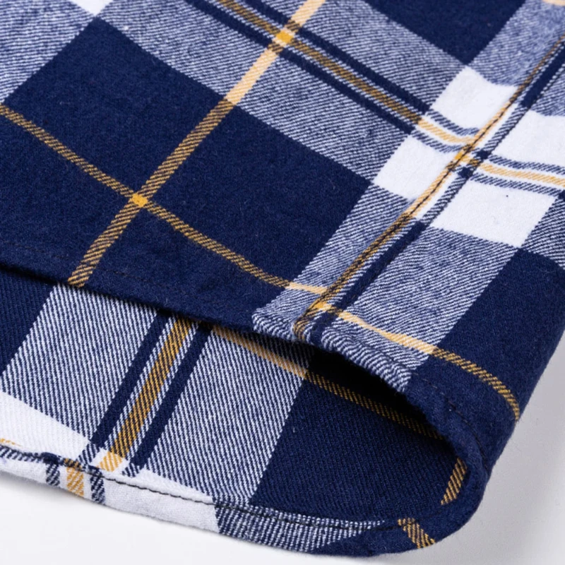 7XL Men's Shirts Long Sleeve Flannel Extra thick 100 Cotton Business Regular Fit Men's Plaid Flannel Shirts Long Sleeve