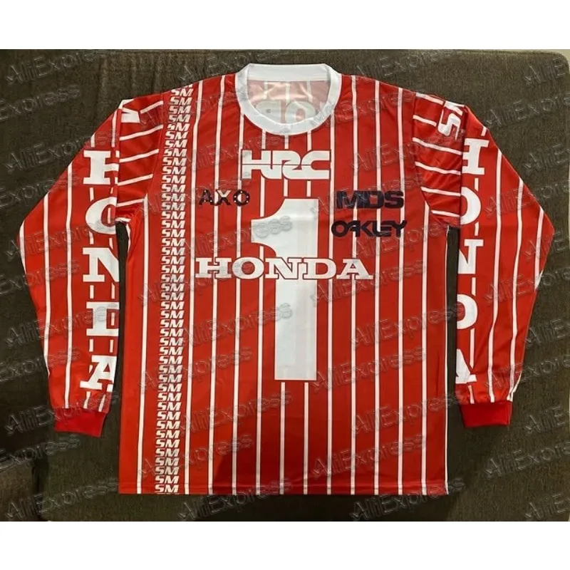 

HONDA # 1, ТОРП, осенняя классическая ретро-рубашка для мотокросса, мужская дышащая, быстросохнущая, модная, повседневная, спортивная, с длинным рукавом