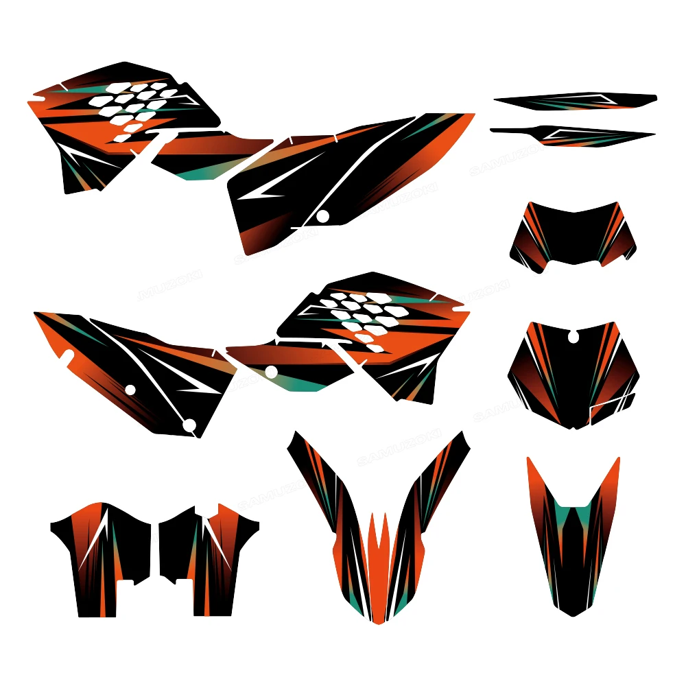 Motorcycle Sticker Graphics Background Decal KIT Decoration Fit for XC-W XCF-W EXC EXCF 2008 2011 125/200/250/300/350/450/530