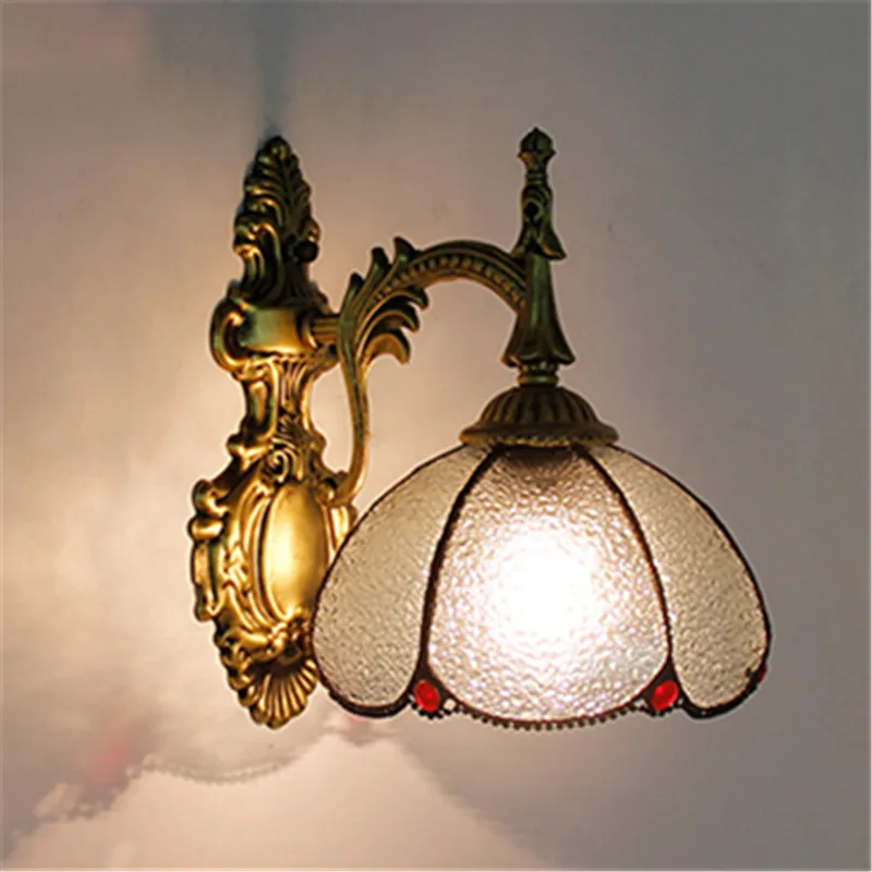 Turkish flower wall light Baroque Stained Glass Lampshade tiffany lamp Pyramid Art Bedside Lighting  bedroom decorations light image 4