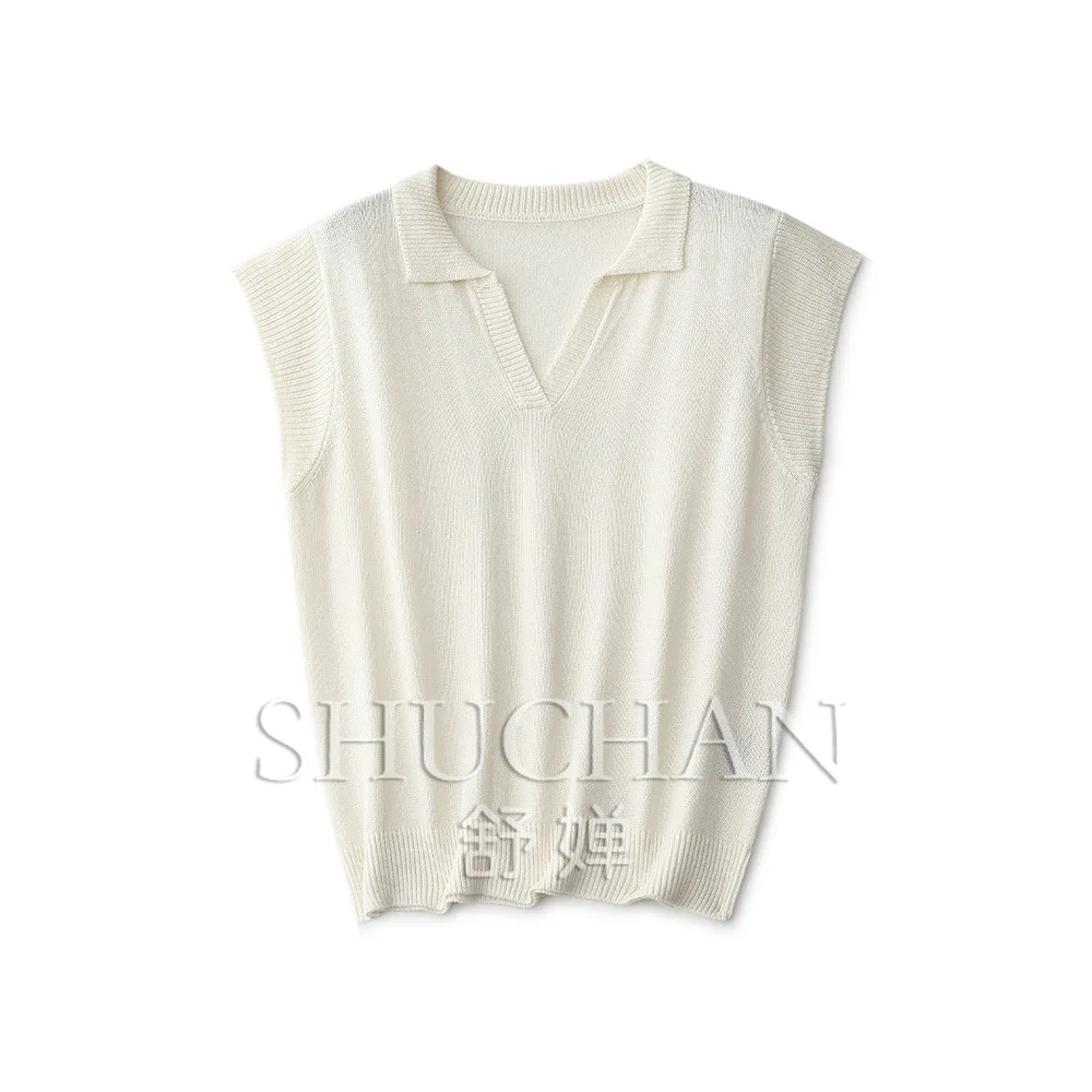 

Корейская крутая женская трикотажная футболка с маленьким v-образным вырезом и вращающимися рукавами, дышащая и не душная женская футболка