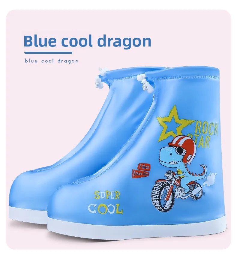 

Kid Rain Boot Cover Cartoon Rainproof Child Student Shoes Cover Waterproof Non-slip Outdoor Snow Boot Cover with Thickened Soles