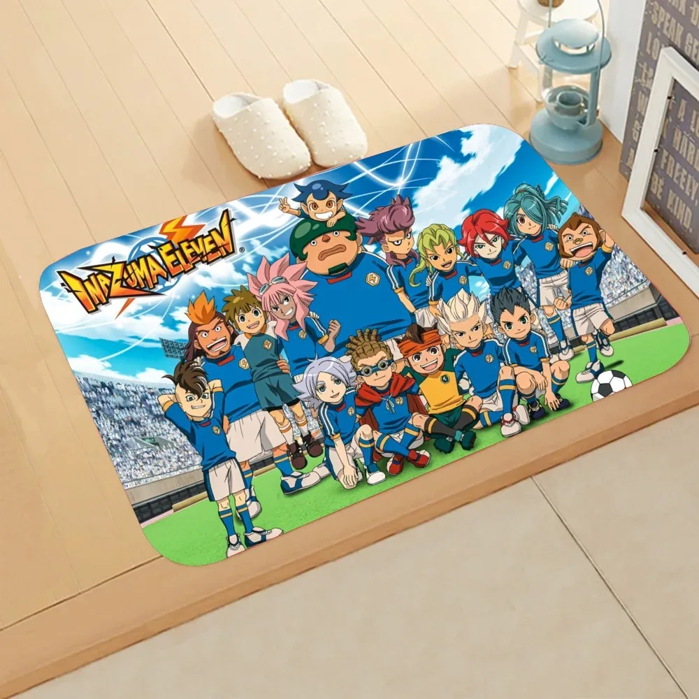 I-Inazuma E-Eleven Floor Mat Graphic Printed Flannel Doormats for Bathroom Kitchen Entrance Carpet Home Decor