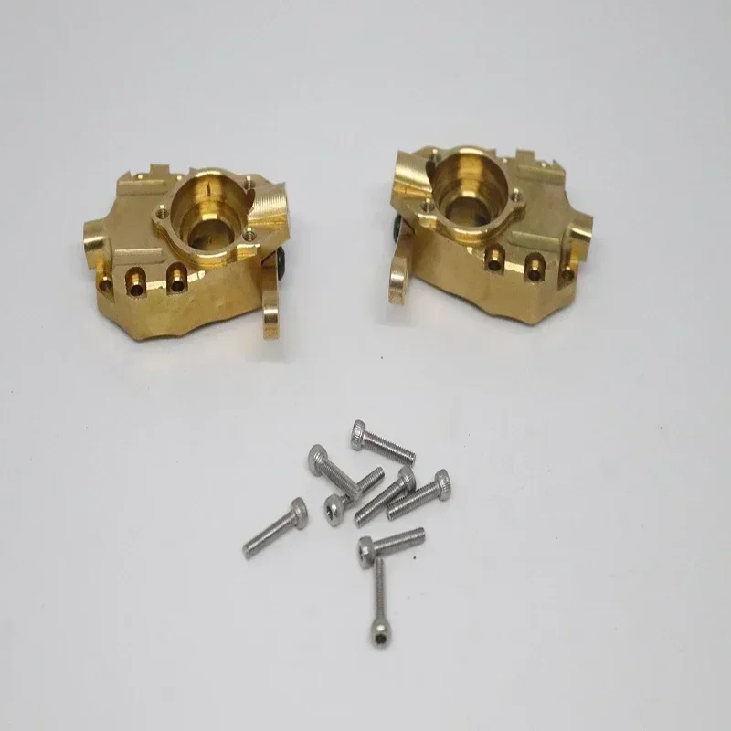 

1Pair Counterweight style Climbing Car Accessories Heavy Duty Brass Front Steering Knuckle Set For TRxs TRX4 1/10 RC