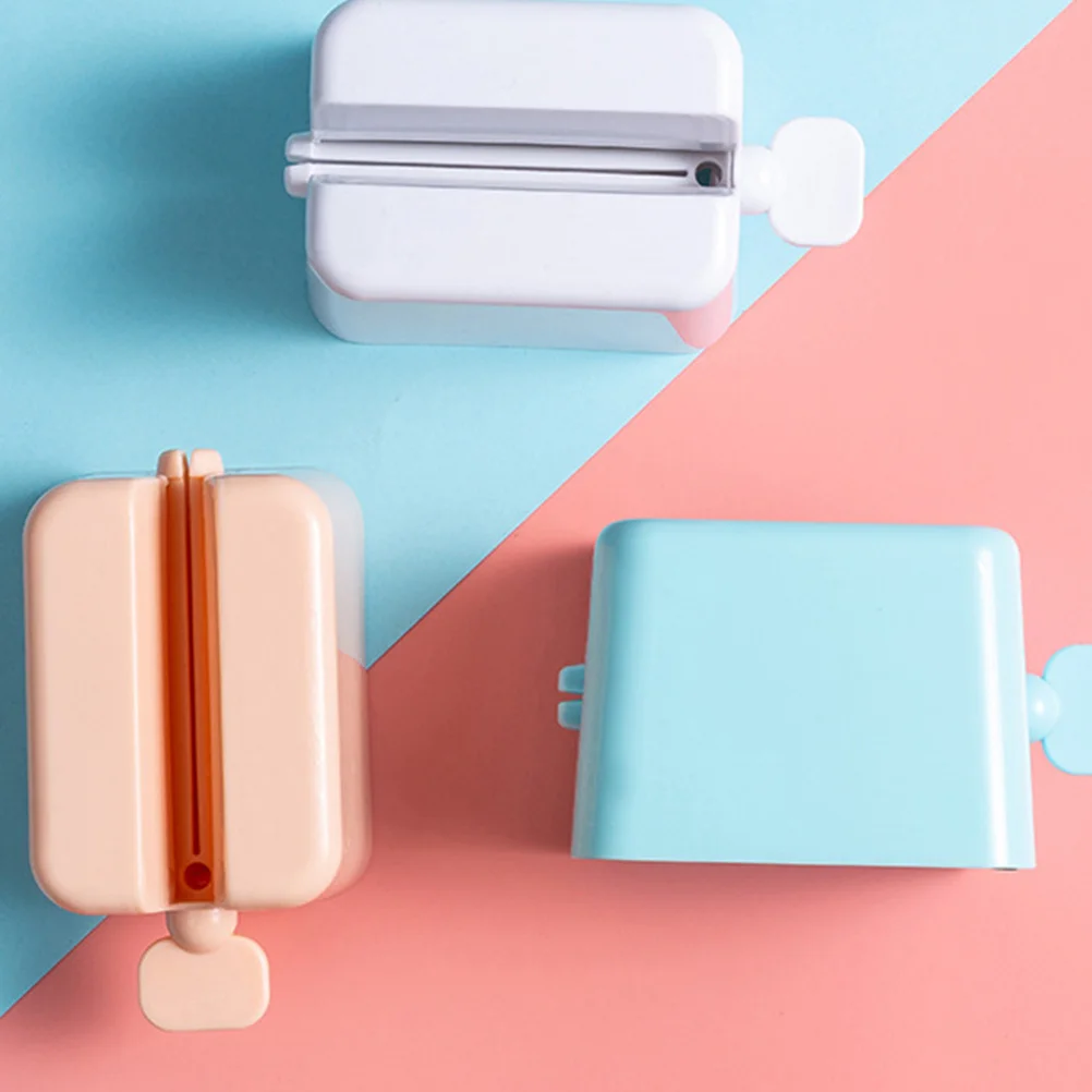 3Pcs Toothpaste Squeezer Manual Plastic Facial Cleanser Tube Extruder Easy Insert Upright Bathroom White Pink Blue