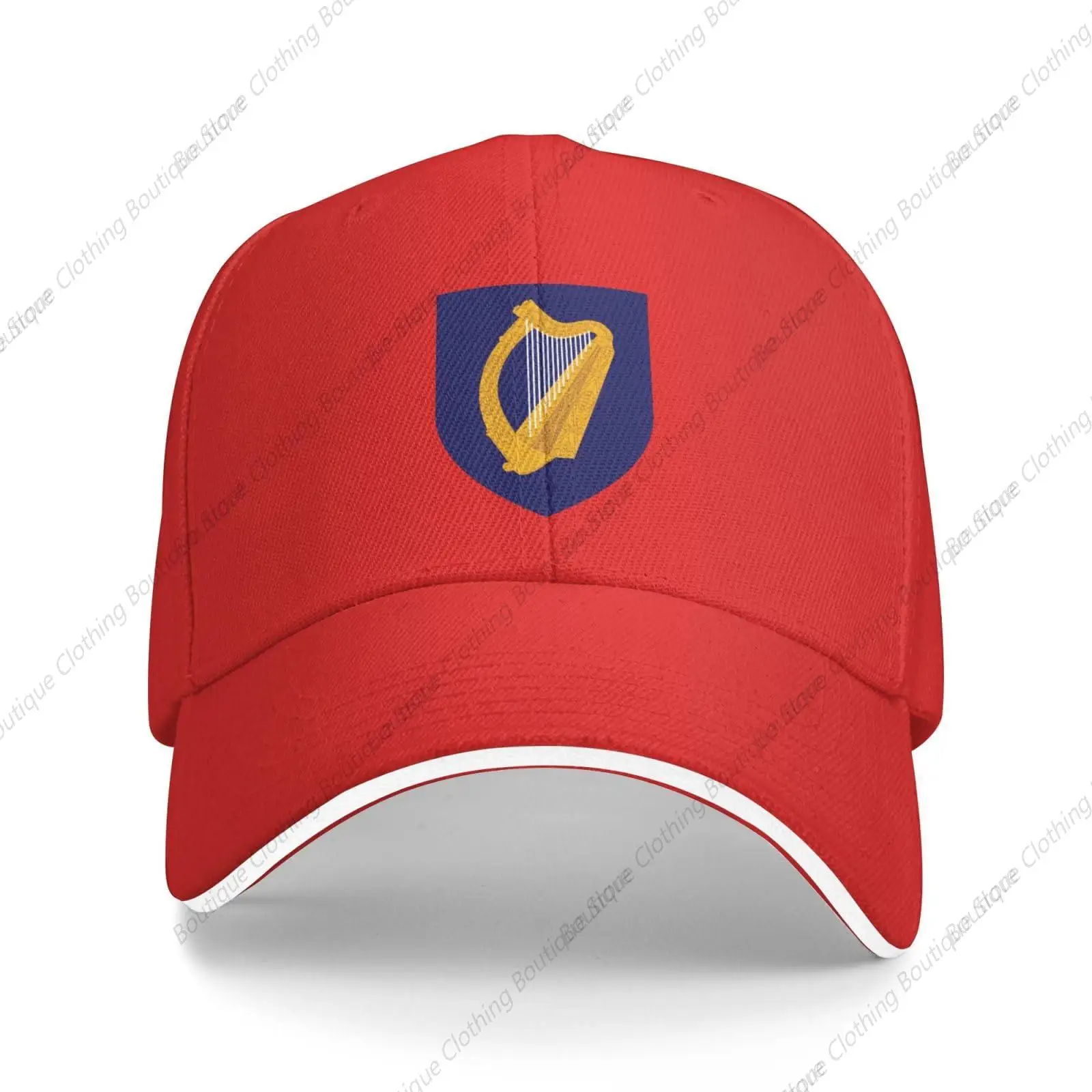 

Ireland National Emblem Hat Support Ireland Coat of Arms Baseball Cap Irish Hat for Women Men Adjustable Hat Red