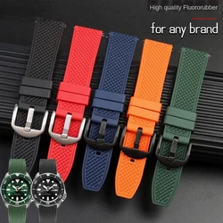 5 color New Design Fluoro Rubber WatchBand 20m 22mm Quick Release Watch Replacement Strap Men  For HUAWEI GT Citizen Seiko Casio