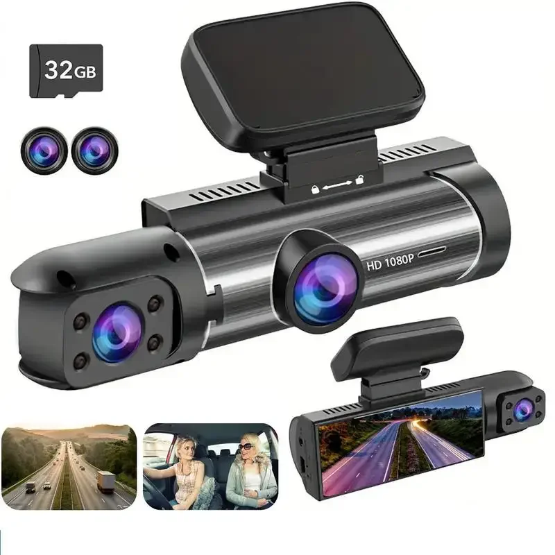 Dash Cam Front and Rear for Car, Count HD Car Camera with 3.16 Inch IPS HD Screen, Car Camera with 32G Memory Card