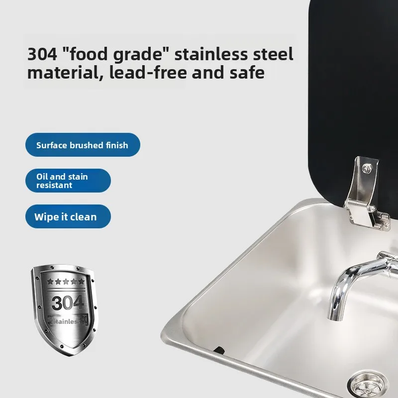 Guangrun RV Kitchen Sink with Lid Mini Vegetable Wash Basin Single Sink Model GR-23150B