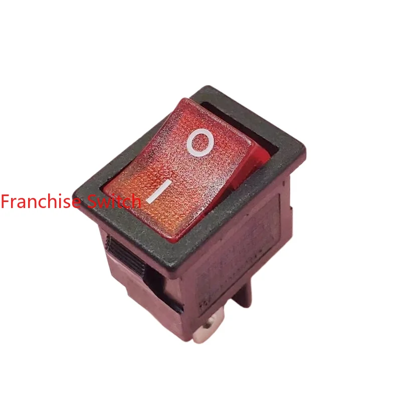 10PCS Dual-way ship-type rocker power switch RL3-4 4 feet 2 gears red light T125/55 6A