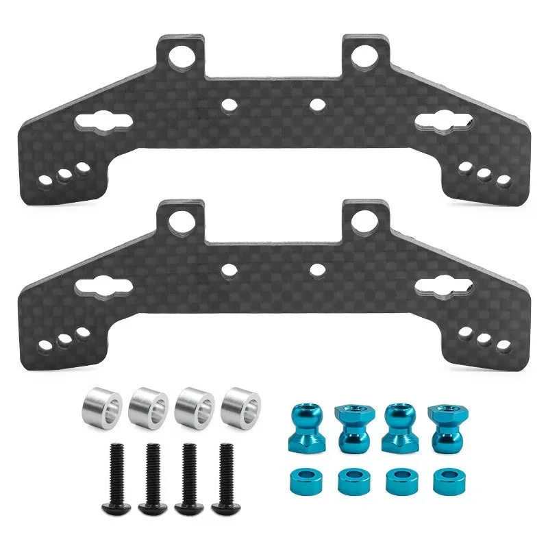 

Tamiya TT02/TT02R 1/10 RC Carbon Fiber Front & Rear Long Shock Tower - Universal Fit 65mm/70mm - High-Performance Upgrade Parts