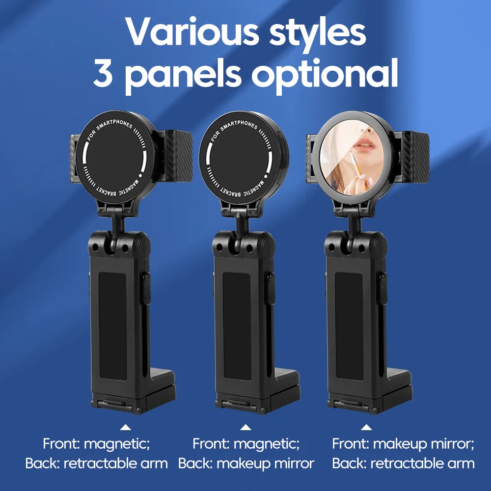 360°Adjustable Foldable Storage Mangetic Travel Phone Stand Mini Portable Mirror Lazy Holder For Universal Phone