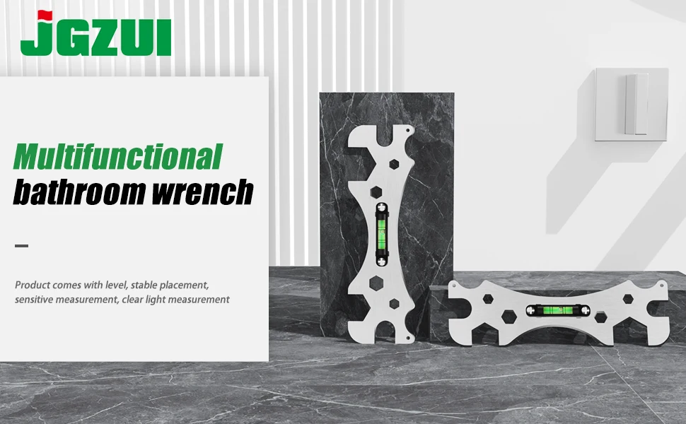 Multifunctional Bathroom Wrench Bend Angle Leveling Wrench Shower Faucet Installation Ruler Distance Measuring Tool