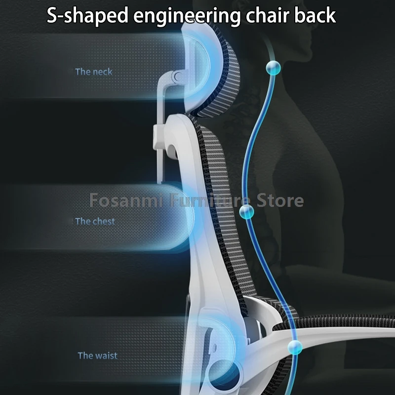 Эргономичное офисное кресло с поясничной поддержкой подголовника и 90° °   Поворотный подлокотник, сетчатый стул для игрового компьютерного стола, стул для работы