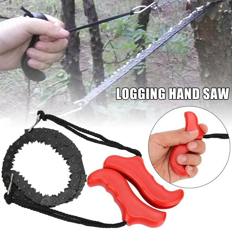 Portable Survival Chain Saw Chainsaw Emergency Camping Pocket Hand Tool Pouch