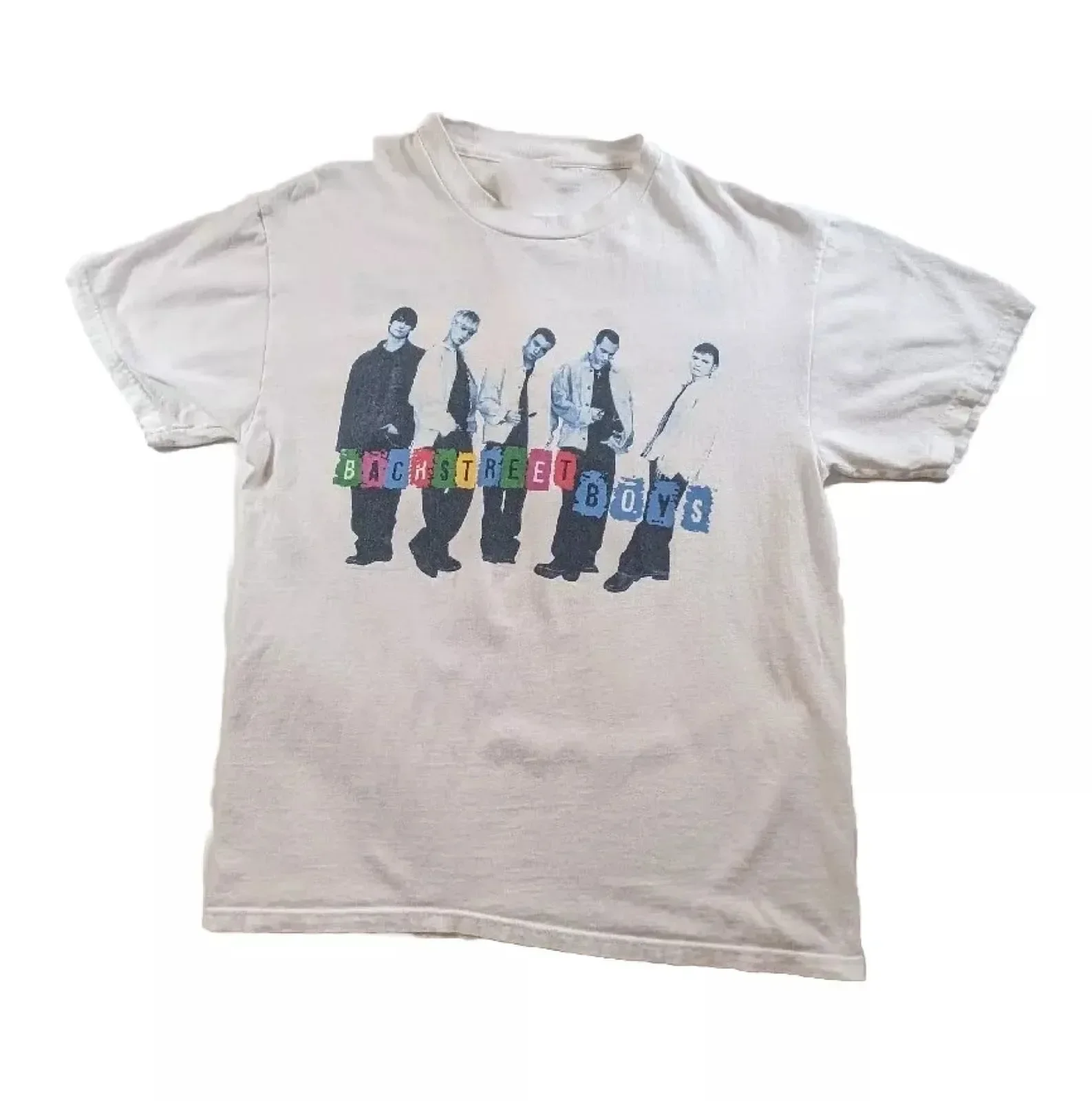 Rare VTG 1998 Backstreet Boys White T-Shirt Adult